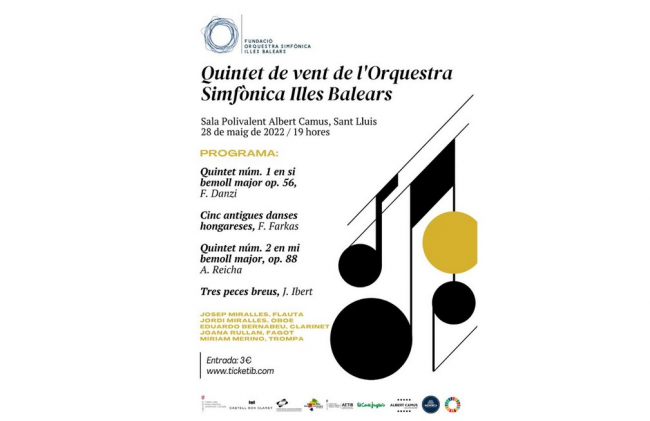 Un quinteto de viento de la Sinfónica ofrecerá un concierto en Menorca
