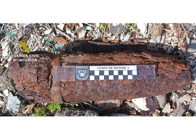 La Guardia Civil ha destruido un proyectil antiguo en Mahón