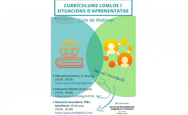 Educación pone en marcha un ciclo de webinars sobre los currículums LOMLOE y las situaciones de aprendizaje