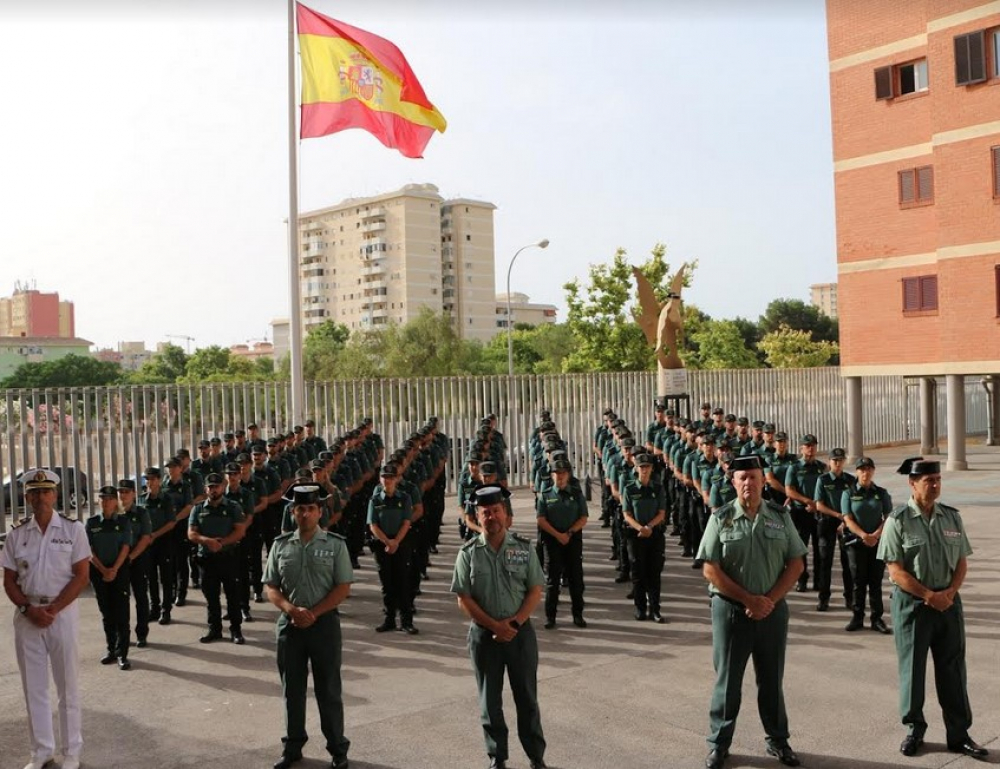 El coronel Hernández Mosquera da la bienvenida a los guardias civiles en prácticas que se han incorporado a Baleares