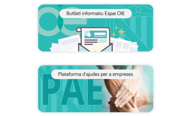 El Govern pone en marcha la Plataforma de Ayudas para Empresas y el boletín quincenal, llamado Espacio OIE
