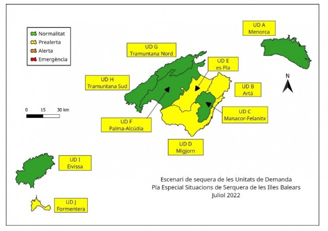 Las reservas hídricas de las Islas Baleares se sitúan en el 49 %