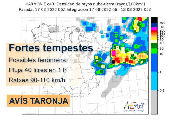 Aviso naranja por tormentas en todas las islas