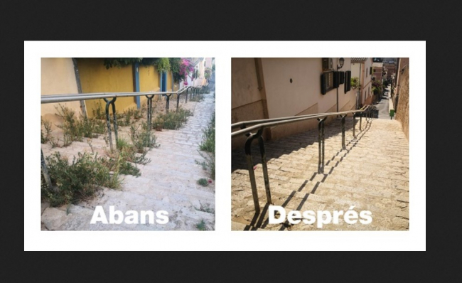 Este mes de julio EMAYA ha eliminado las hierbas en 130.000 metros de calles y aceras