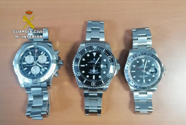 La Guardia Civil ha recuperado 3 relojes de alta gama sustraídos en Palma, Calvià y Andratx