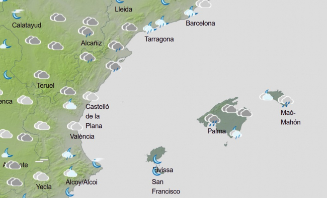 Alerta naranja por lluvia en Baleares