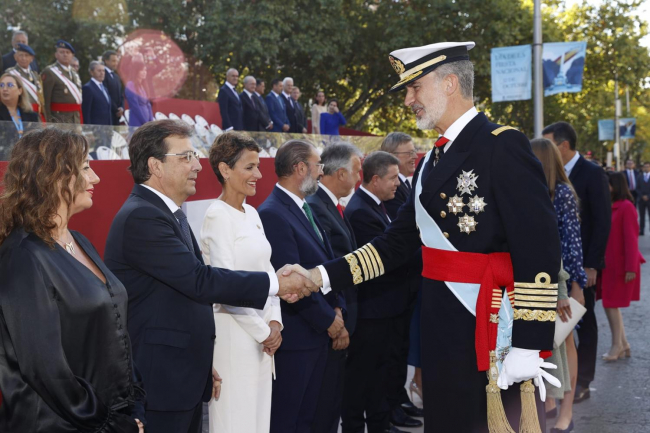 Francina Armengol, asiste a la celebración del Día de la Fiesta Nacional, presidida per Sus Majestades los Reyes de España
