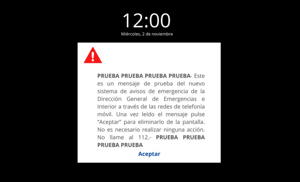 Empiezan las pruebas del nuevo sistema de alertas a la población en caso de emergencia extraordinaria o catástrofe