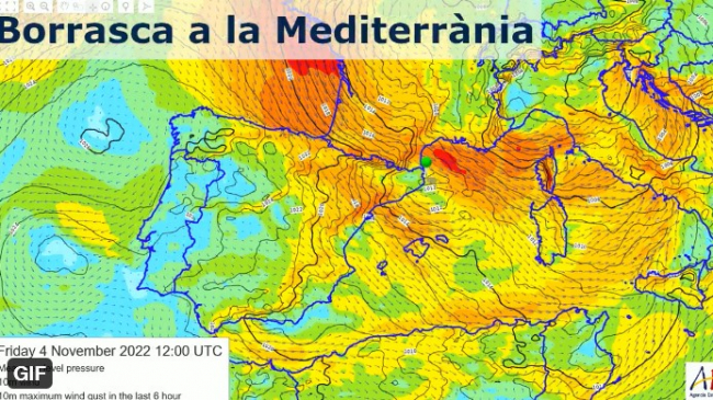 Una profunda borrasca asociada al frente polar se formará en el Mediterráneo a partir de mañana
