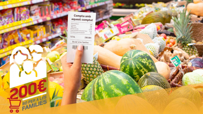 L’IMAS amplia el termini per sol·licitar de l’ajuda de 200 € «Bo per a les Famílies» per facilitar l'accés a més beneficiaris