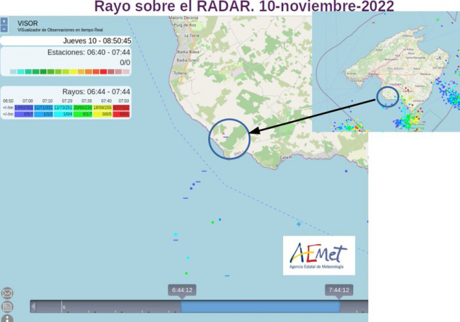 Cae un rayo sobre el radar de Aemet