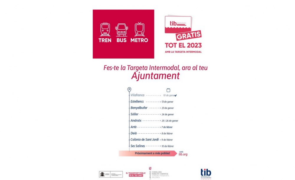 Nueva campaña de emisión de la Tarjeta Intermodal en los municipios de Mallorca