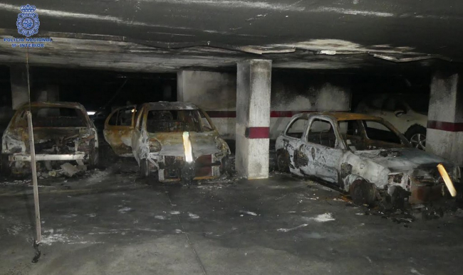La Policía Nacional detiene a un hombre por el incendio de dos garajes comunitarios con  los residentes durmiendo en sus domicilios