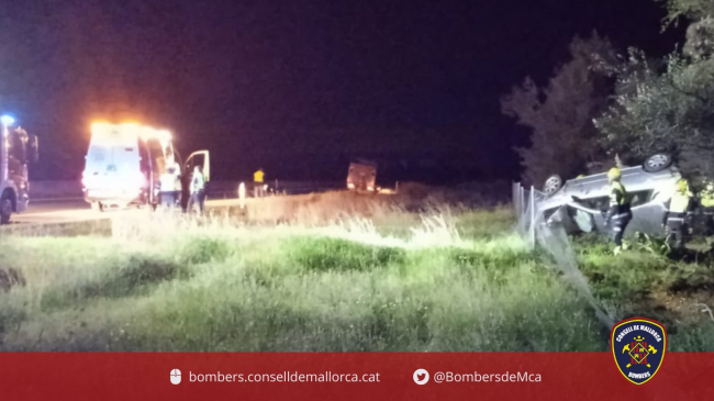 Accidente de tráfico a las 4:30 de la mañana en la autopista Inca-Palma
