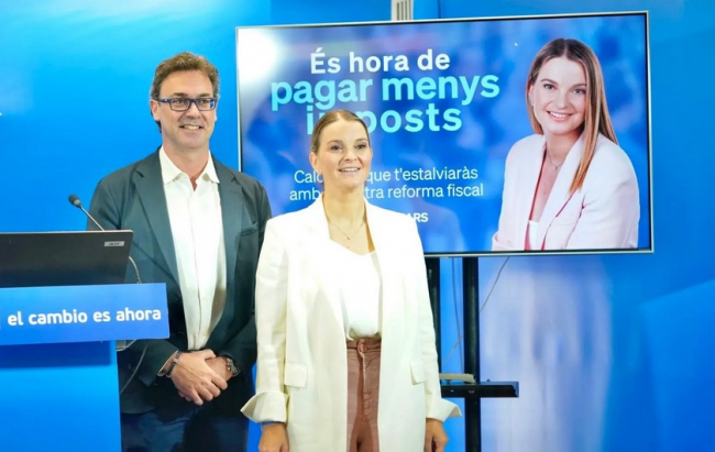 Marga Prohens presenta una calculadora de impuestos para que los ciudadanos puedan saber cuánto dinero se ahorrarán con el Partido Popular