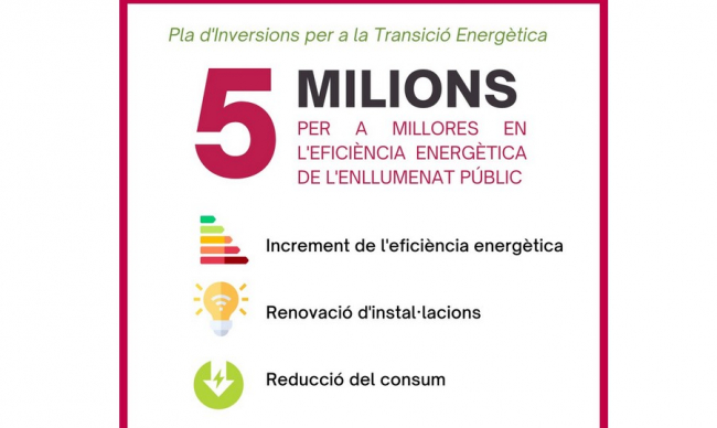 Convocatoria pública de subvenciones por una cuantía de cinco millones para mejorar la eficiencia energética en instalaciones existentes de alumbrado exterior