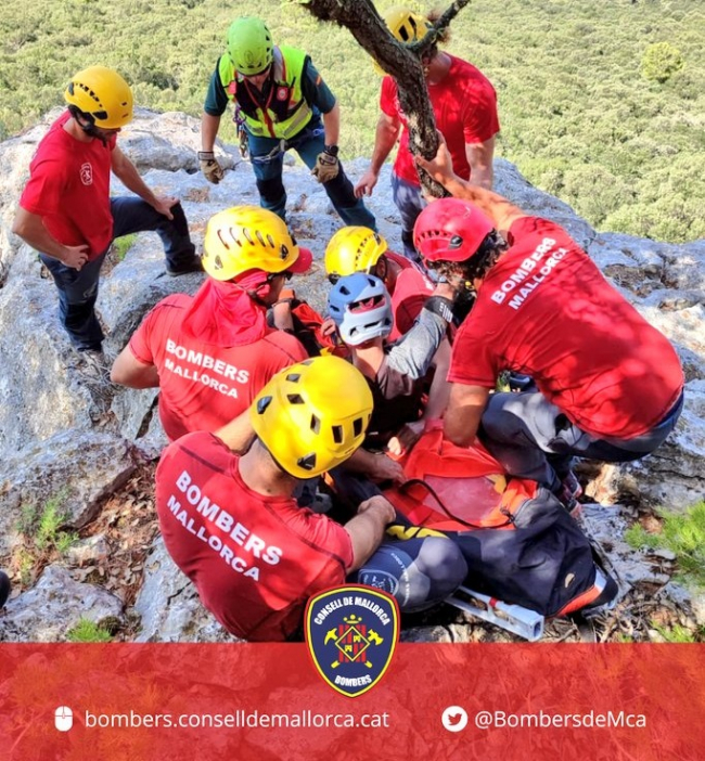 Rescate en montaña de un ciclista con varias fracturas