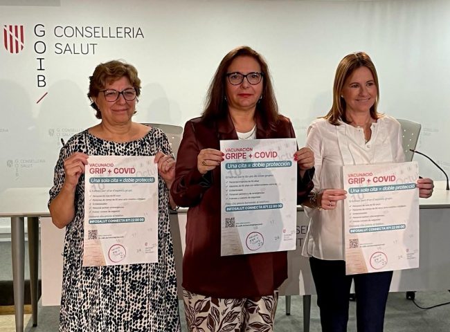 La campaña de vacunación conjunta contra la gripe y la COVID-19 arrancará en Balears el próximo 16 de octubre