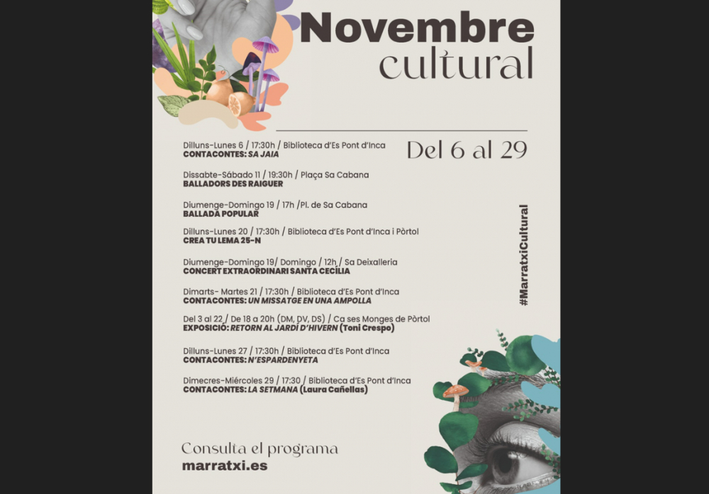 El área de Cultura de Marratxí pone en marcha numerosos actos en el programa Novembre cultural 