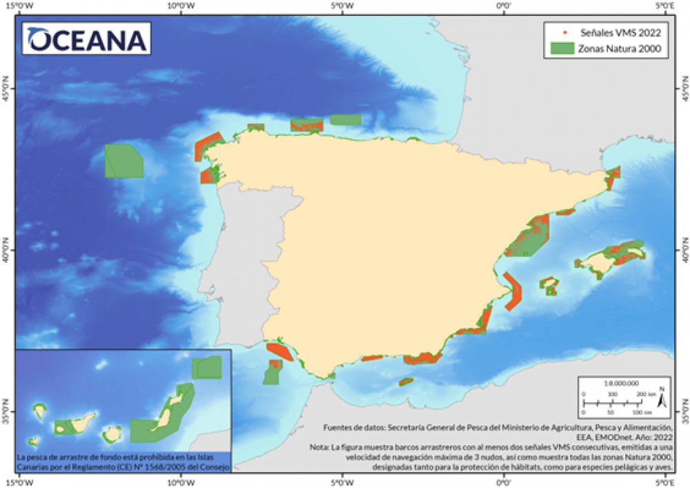 Oceana: 'Tres de cada cuatro barcos arrastreros españoles pescaron en áreas marinas protegidas en 2022'