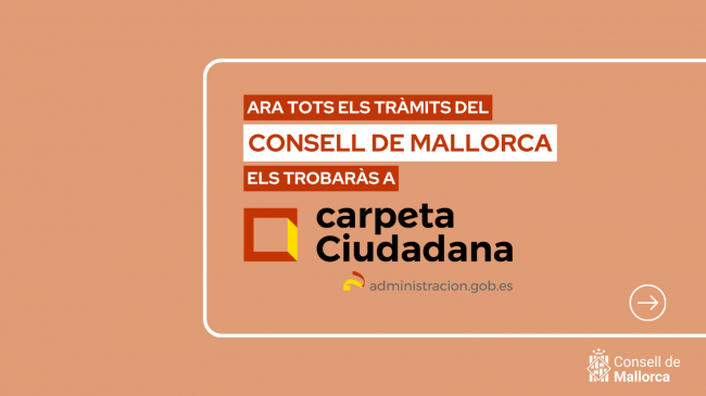 El Consell de Mallorca avanza en la simplificación de trámites administrativos integrándose en el servicio de «Mi carpeta ciudadana»