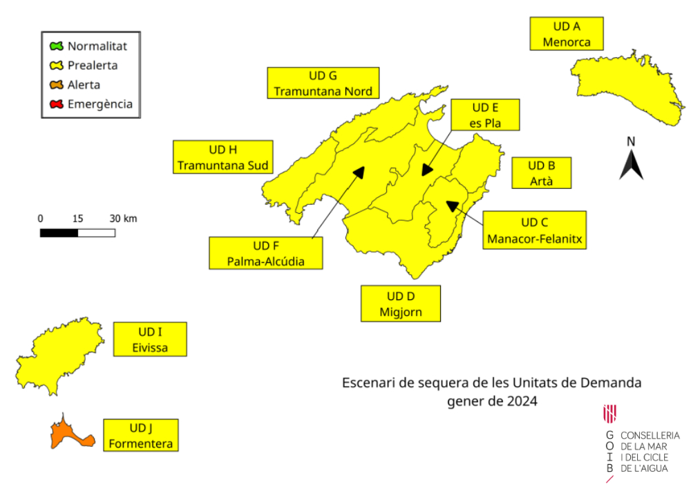 Las reservas hídricas de las Illes Balears aumentan del 53% al 54% en enero