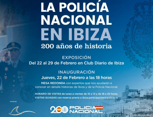 Con motivo de los actos de celebración de su bicentenario, la Policía Nacional organiza una exposición sobre su historia en Ibiza