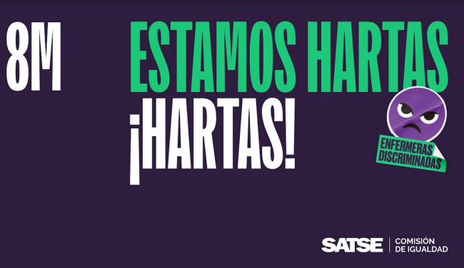 Las enfermeras se manifestarán el 8M hartas de la discriminación y el desinterés de las administraciones