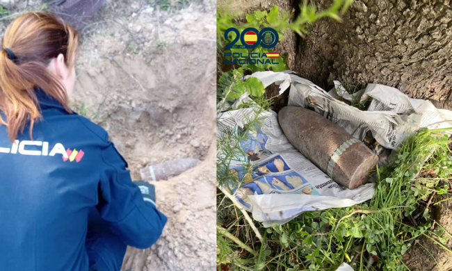 La Policía Nacional desactiva un proyectil localizado en una finca en Palma