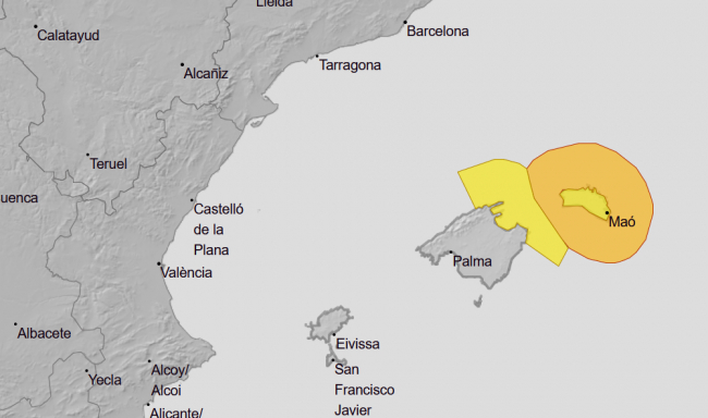 Alerta por vientos este jueves en Menorca 