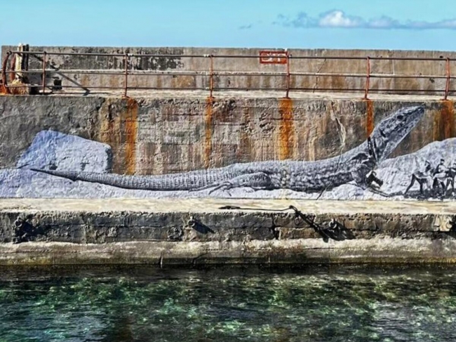 Un mural de la imagen de una gran ‘sargantana’ dará la bienvenida a los visitantes del parque natural de sa Dragonera