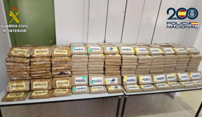 La Guardia Civil y la Policía Nacional han incautado 649 kilos de cocaína en el puerto de Barcelona