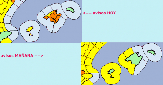 Alerta naranja por lluvias y tormentas hoy lunes en Mallorca