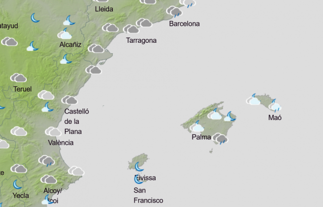 Lluvias y tormentas este fin de semana en Mallorca y Menorca