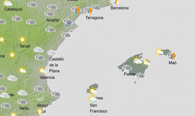 Mañana jueves alerta por lluvias en las Islas Baleares