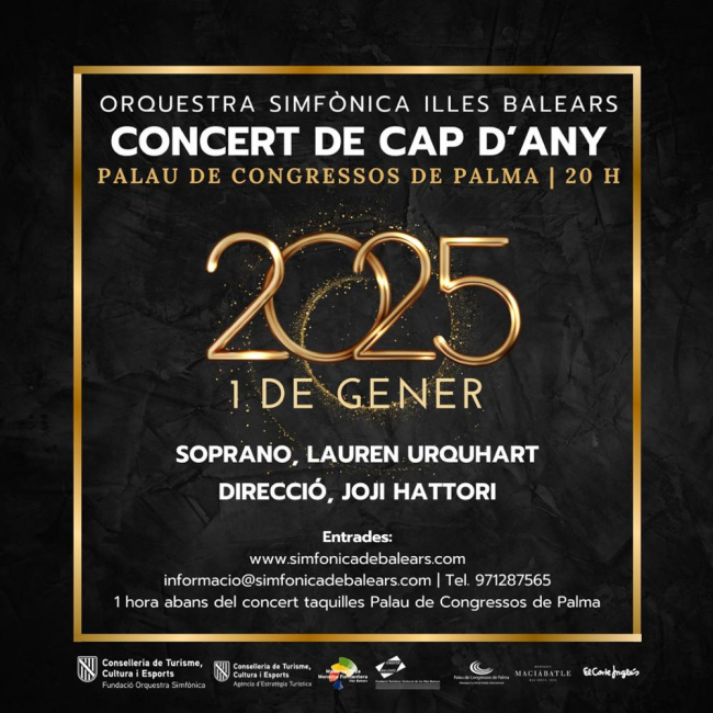 La Orquesta Sinfónica Illes Balears recibe el 2025 con el tradicional concierto de Año Nuevo