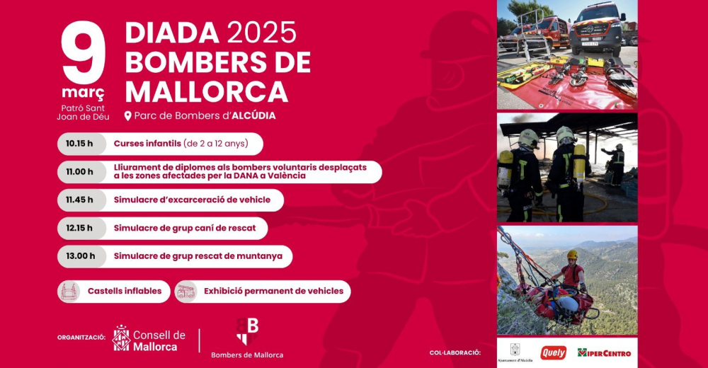 Los Bomberos de Mallorca celebran su Diada con un homenaje a los bomberos voluntarios que colaboraron en las tareas de emergencia por la DANA de Valencia