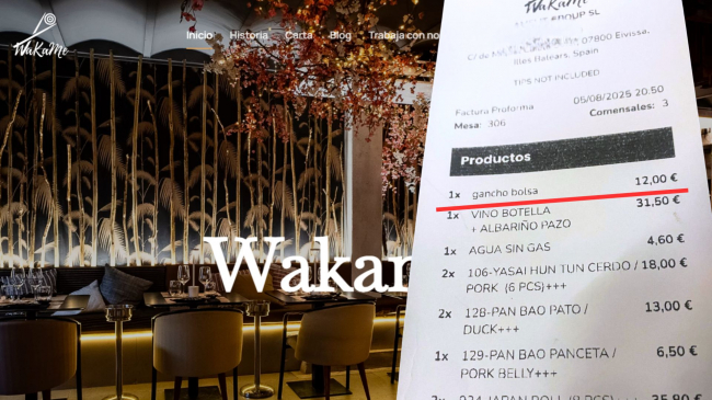 FACUA denuncia a un restaurante de Ibiza por incluir en la cuenta un cargo de 12 euros al facilitar un gancho para colgar el bolso