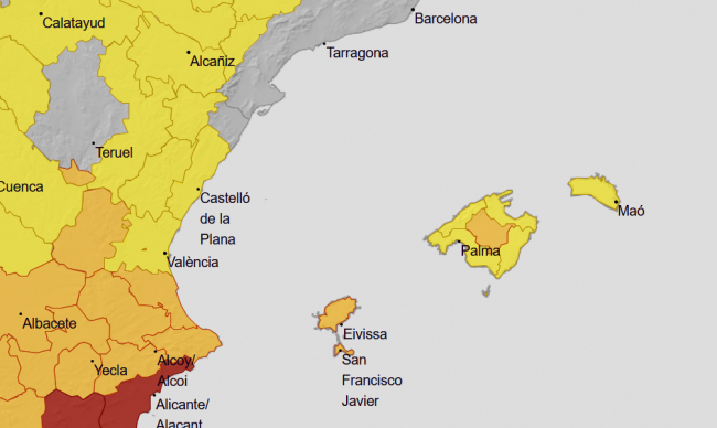 Se mantienen las altas temperaturas en Baleares hoy lunes