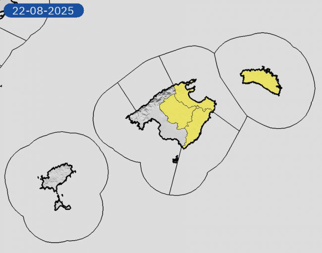 Avisos  activos mañana en Illes Balears por tormentas y lluvias