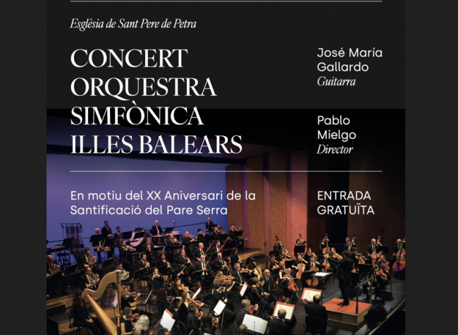 La Orquesta Sinfónica Islas Baleares empieza la temporada en el Festival de Santanyí día 20 de septiembre y día 21 de septiembre en la iglesia de Petra