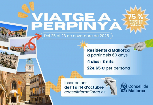 El Consell de Mallorca impulsa por primera vez un recorrido cultural en Perpiñán para mayores de 60 años