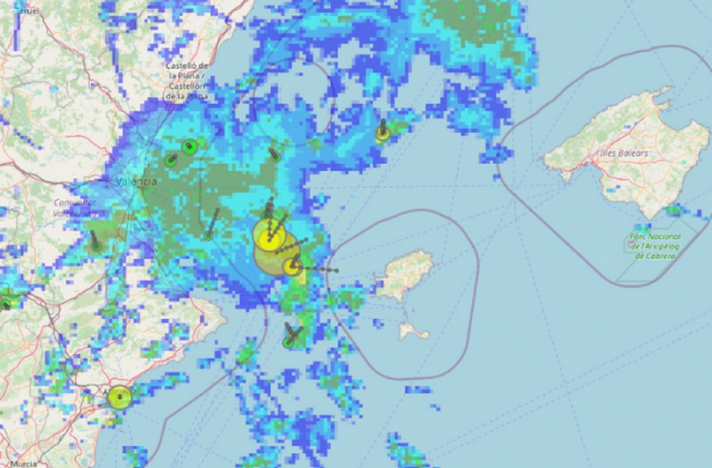 La DANA Alice afecta a Ibiza y Formentera acompañada de tormenta eléctrica