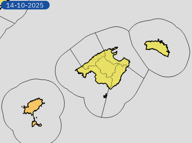 AEMET Baleares adelanta los avisos por lluvias y tormentas previstos para hoy