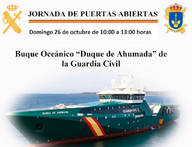 La Guardia Civil de Baleares recibe al Buque Oceánico “Duque de Ahumada”, invitando a
todos los ciudadanos a visitarlo