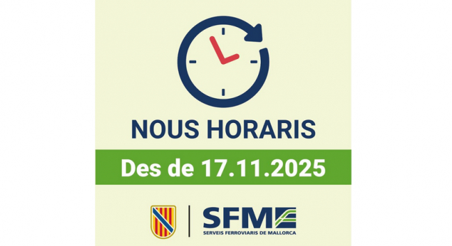 SFM revisa los horarios de sus líneas para mejorar la puntualidad y la fiabilidad del servicio a partir del próximo lunes día 17