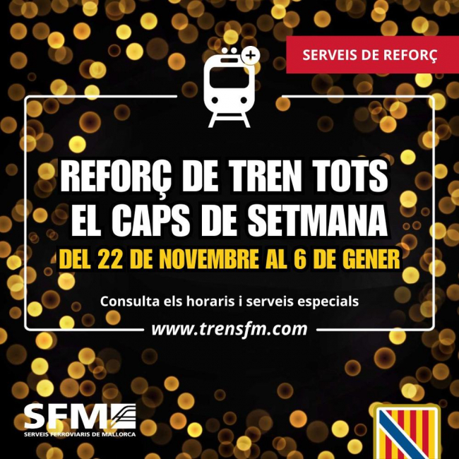 SFM inicia este sábado 22 el refuerzo especial de trenes durante los fines de semana, que se prolongará hasta el 6 de enero 
