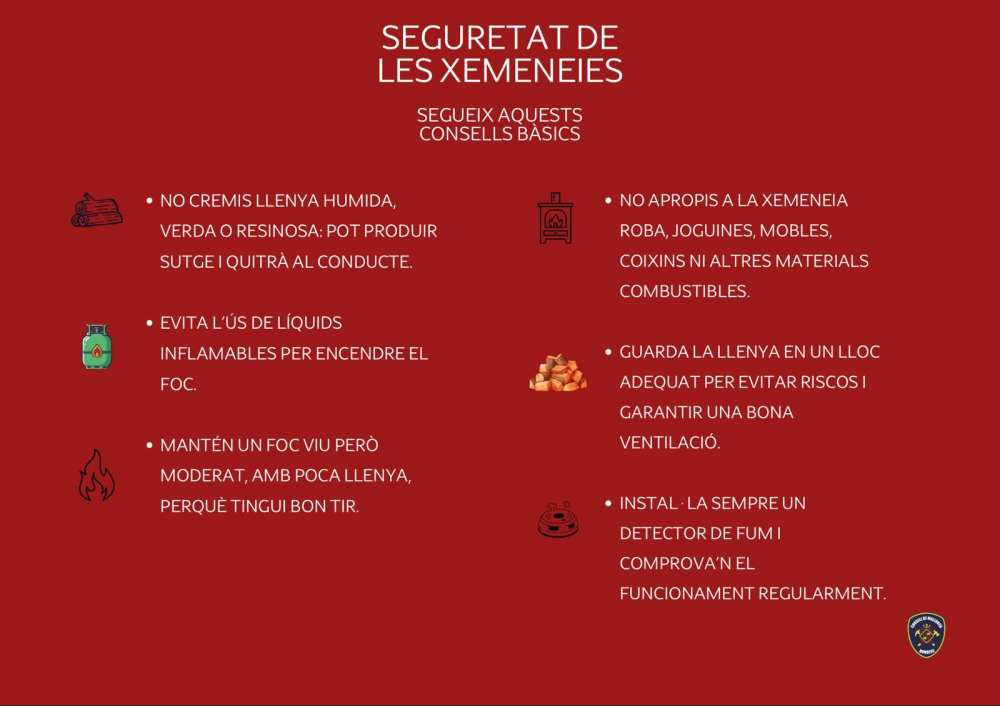 Los Bomberos de Mallorca alertan de un aumento del riesgo de incendios en los hogares coincidiendo con la llegada del frio ártico y la brusca bajada de temperaturas