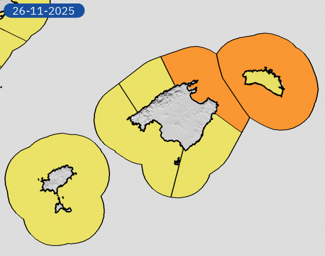 Alerta naranja en Menorca y nordeste Mallorca este miércoles