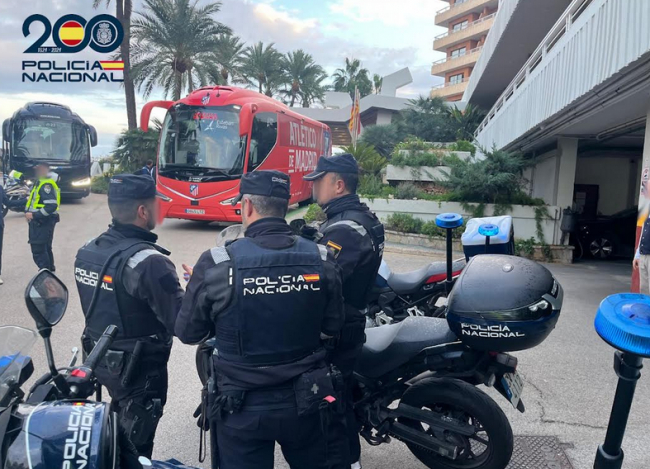 La Policía Nacional realizó un amplio dispositivo con motivo de la eliminatoria de la Copa de Su Majestad el Rey